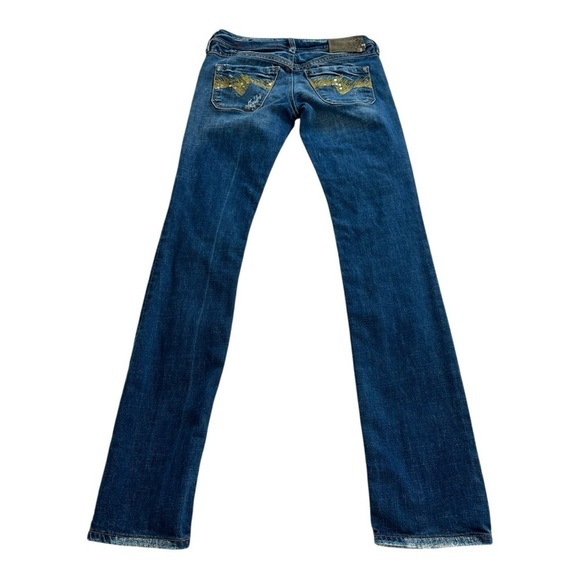 Diesel LOWKY Jeans Blue Denim Sequin | Size  24 X 32 - Picture 2 of 15